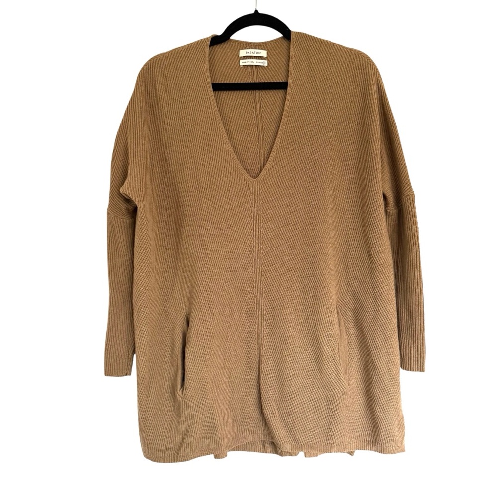 Aritzia Babaton Camel Pullover Sweater Pockets XXS